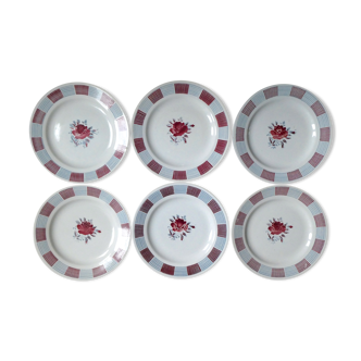 Set of 6 dinner plates, Saint Amand, Scottish model