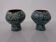 Vintage Indian Copper & Turquoise Stone Ashtrays, 1960s, Set of 2