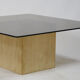 Smoked Glass Travertin coffee table