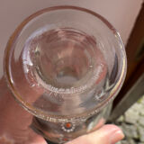 Antique blown glass carafe, enamelled with floral decoration, in the style of Legras.