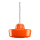 Mid-Century Modern Italian Orange Glass and Brass Pendant Lamp