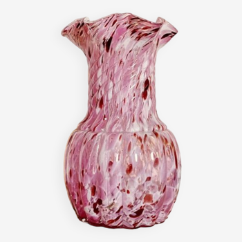 Speckled blown glass vase