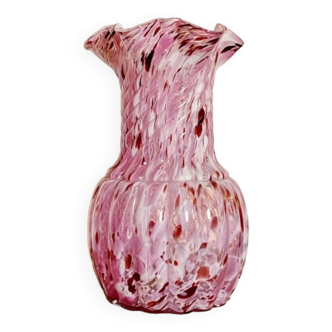 Speckled blown glass vase