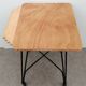 Wood and metal dessert trolley on wheels, vintage Eiffel leg, made in France 1960.