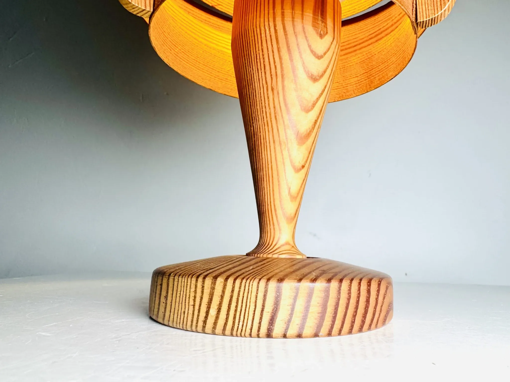 Model B-119/1 Pine Veneer Conical Table Lamp By Hans-Agne Jakobsson For Ab Markaryd, Sweden 1960S