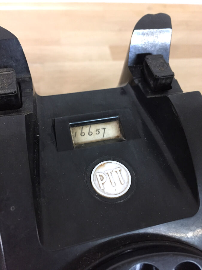 Vintage phone PTT black bakelite, 1960