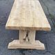 Restored 19th-century monastery dining table in solid oak, 220cm