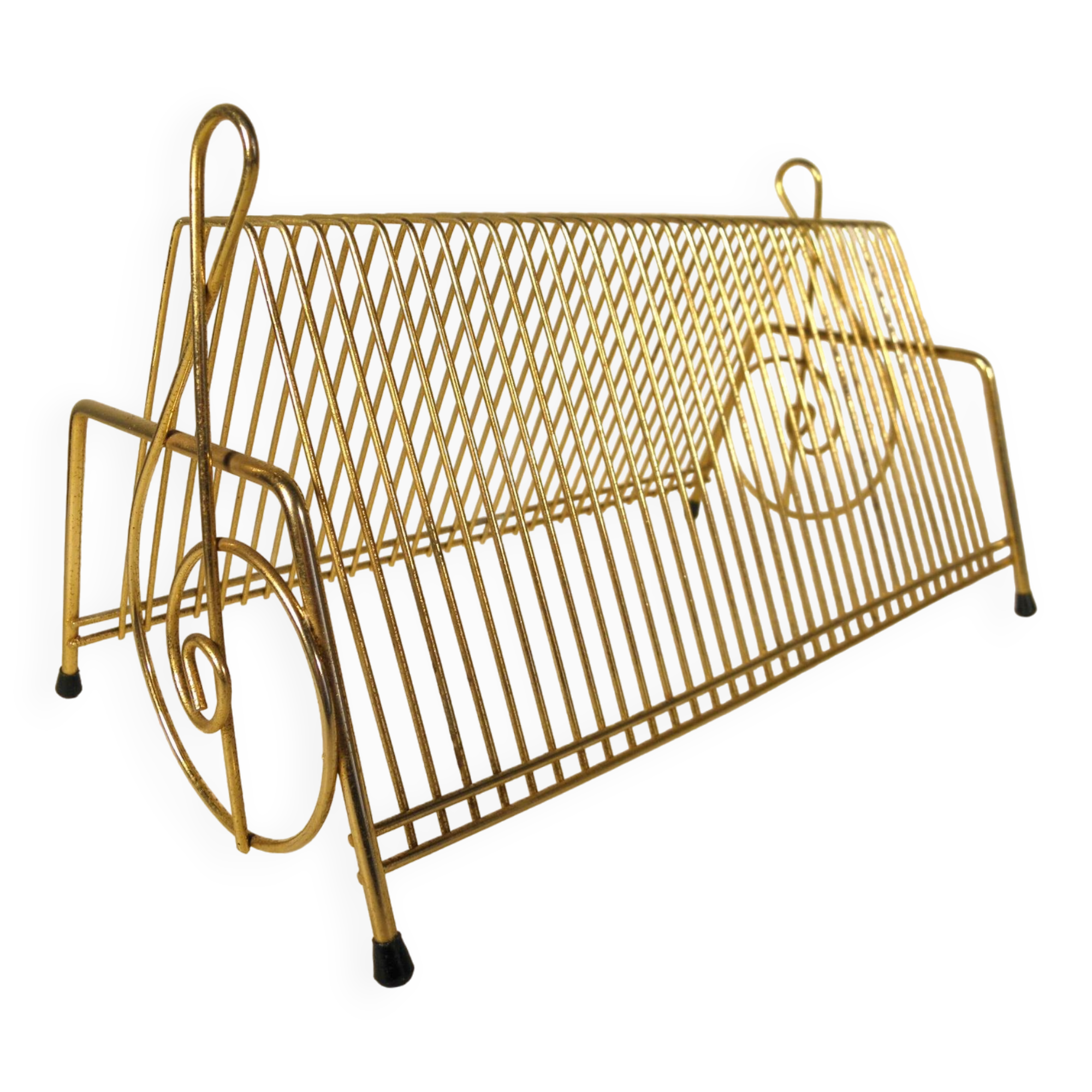 Gold metal vinyl holder from the 60s