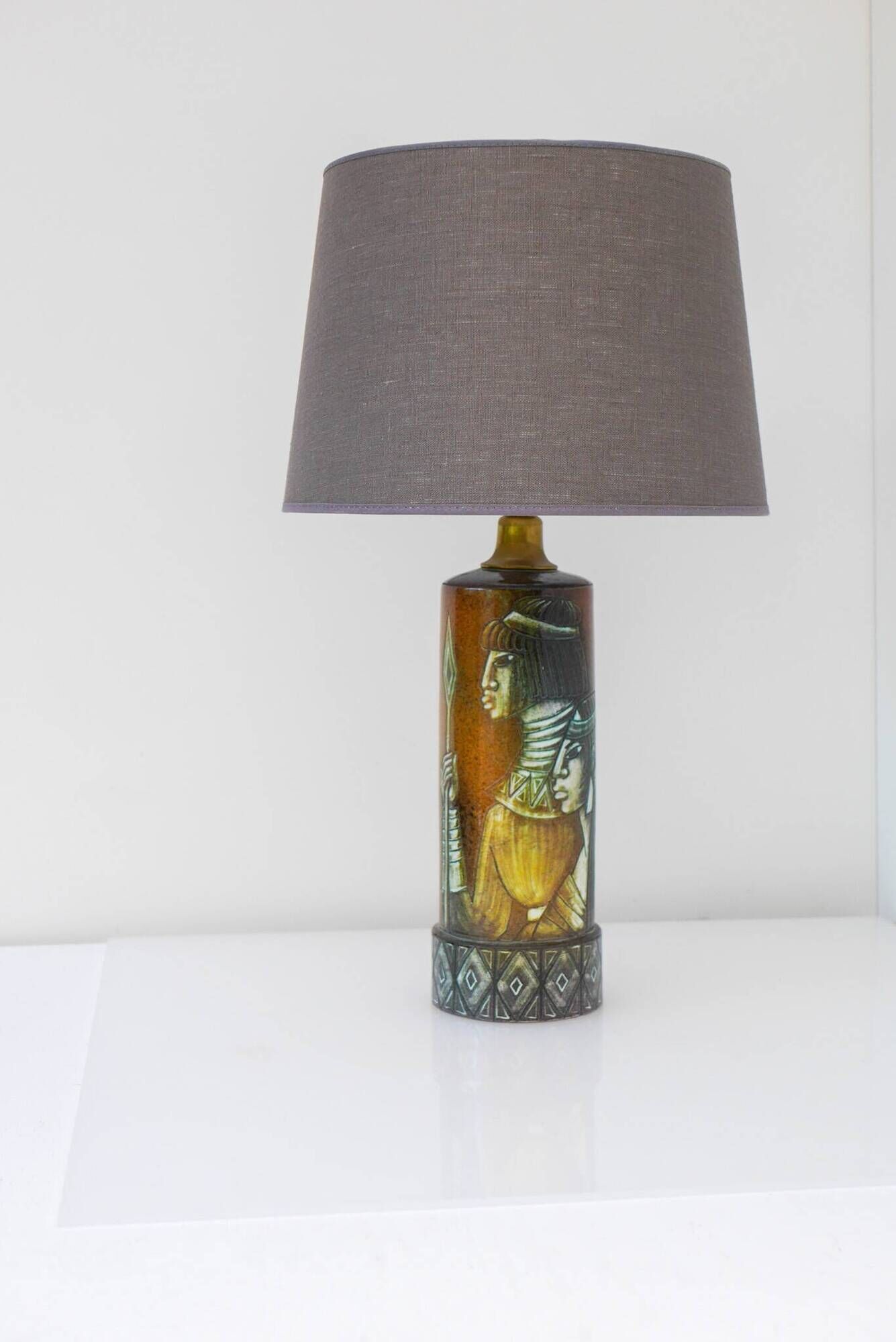 Sculptural table lamp in ceramic, designed by Bonnie Rehnqvist, Sweden, 1972