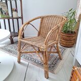 Vintage children's rattan chair