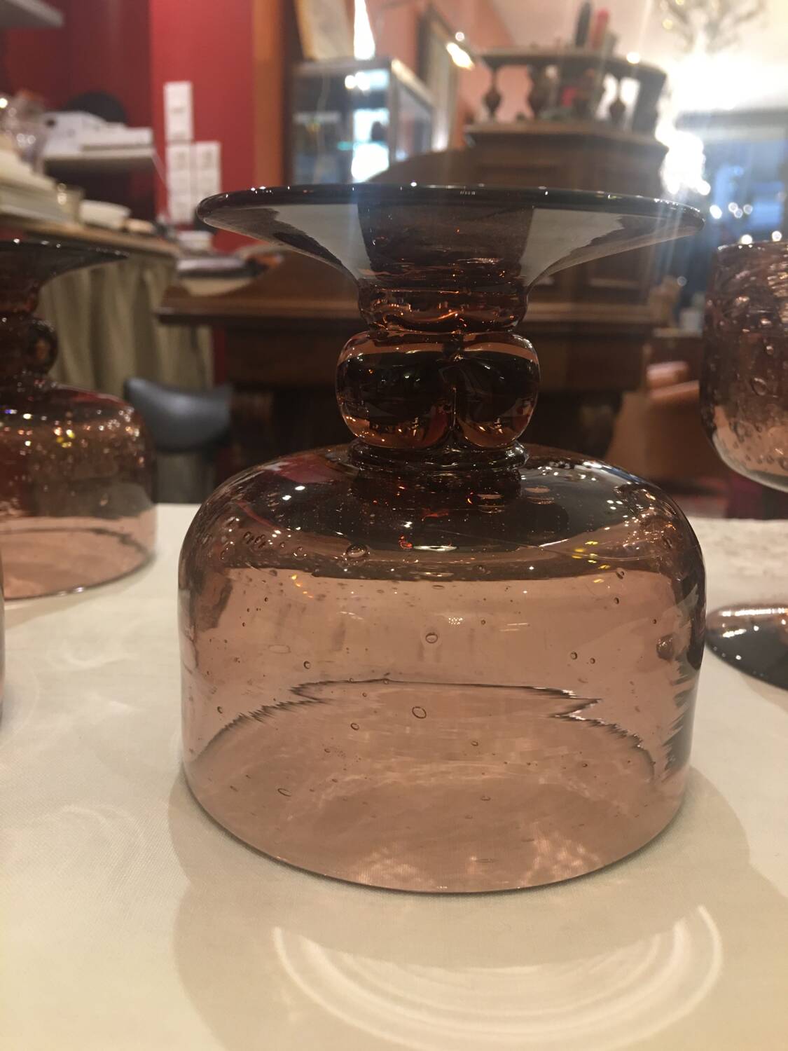 6 Biot blown glass cups