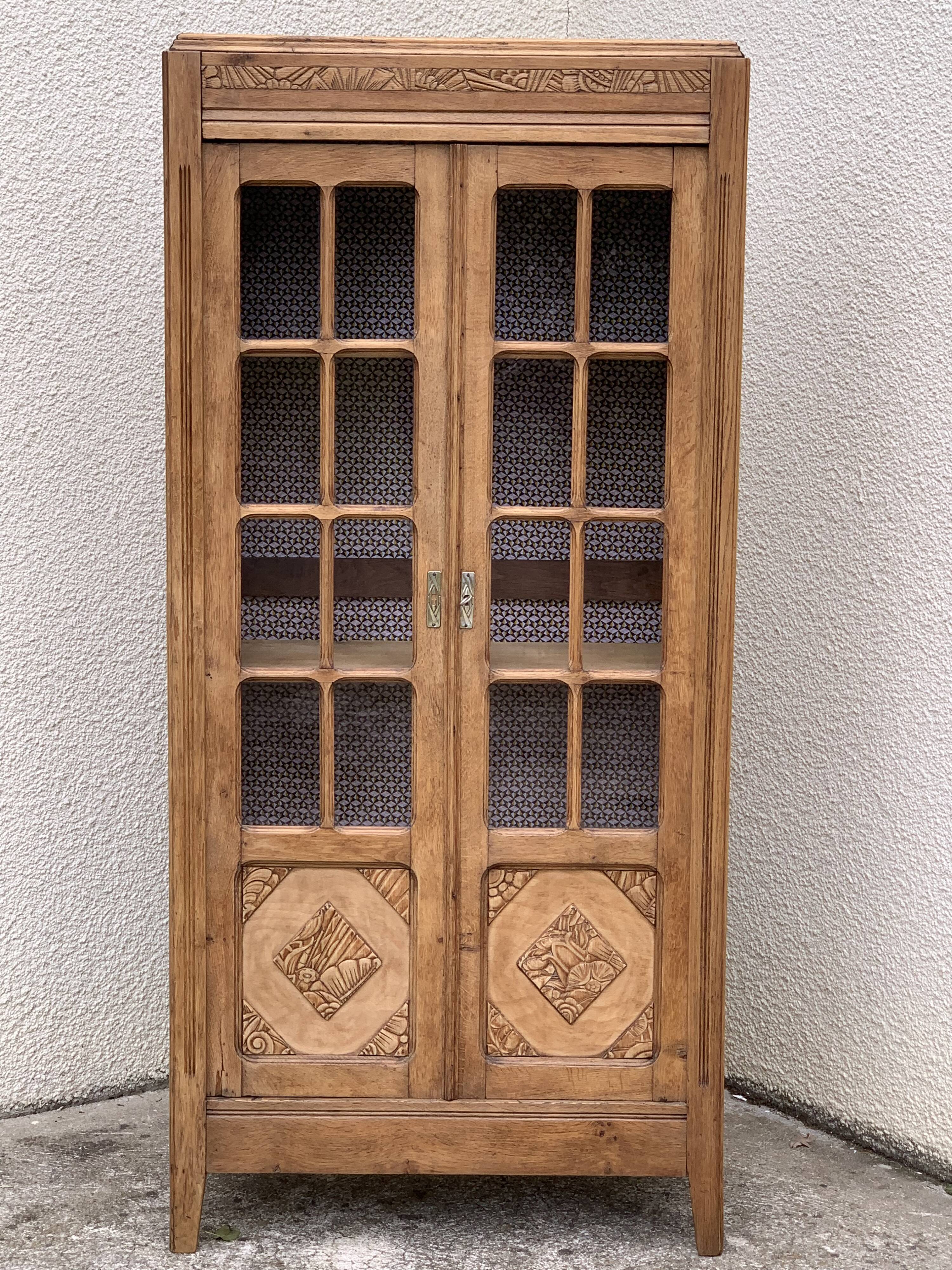 Parisian wardrobe glazed art deco 1930 raw wood