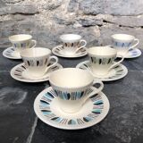 6 cups and saucers, late 60s