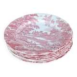 Set of 6 English style plates, kesteloot birthday