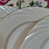 Cinq assiettes de table en porcelaine