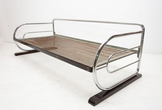 Chrome bauhaus sofa by Hynek Gottwald bohemia 1930s