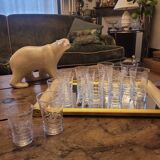 Set of 12 engraved glasses – 50s-60s