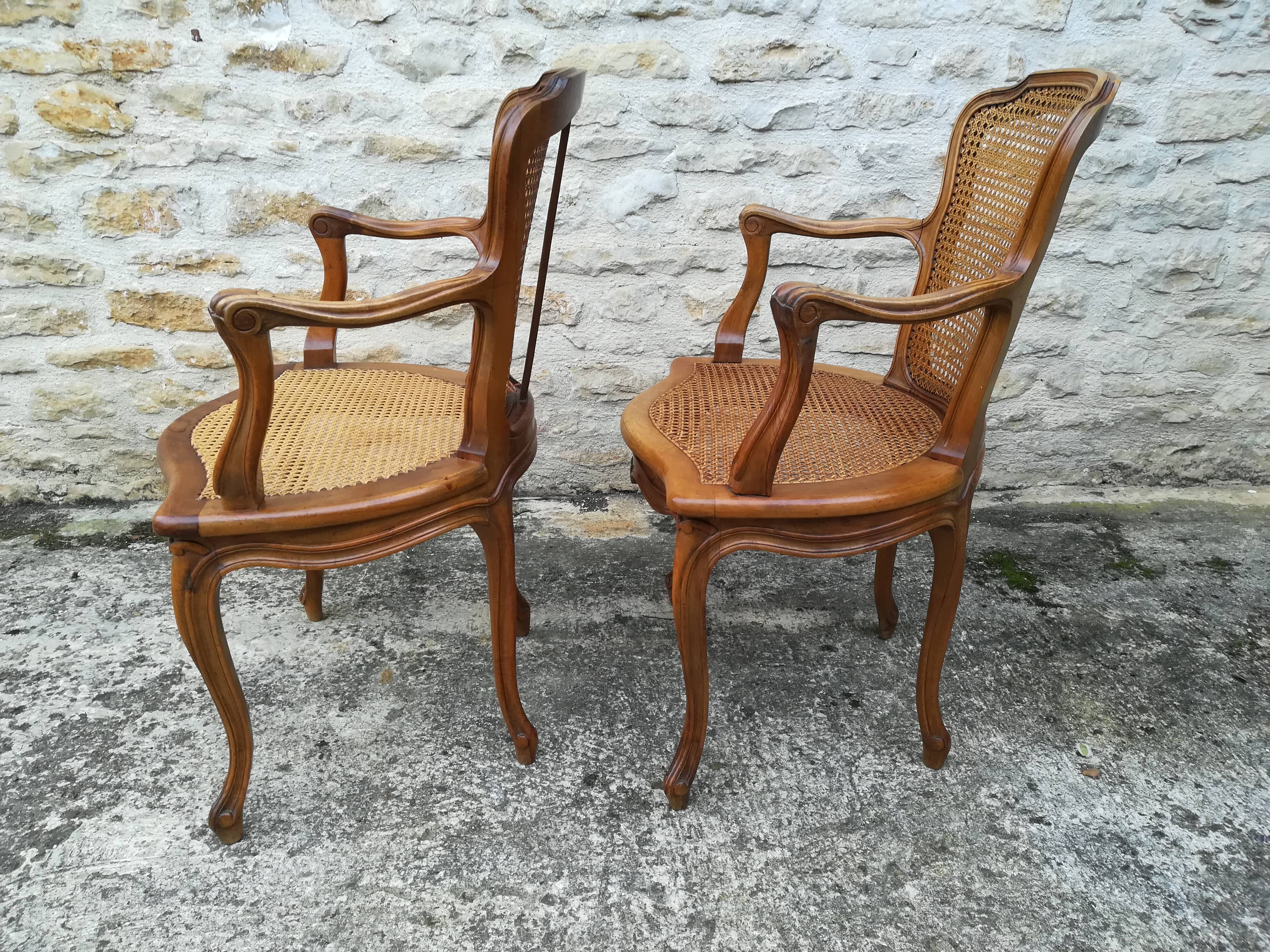 Louis xv style canne chairs