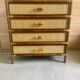 Vintage 4-drawer chest of drawers from 1970, rattan and bamboo, excellent condition.