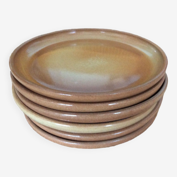 6 stoneware dessert plates