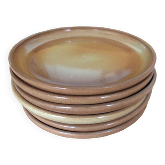 6 stoneware dessert plates