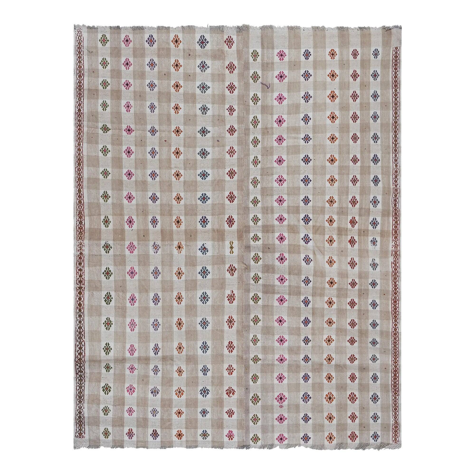 Vintage Turkish kilim handwoven 183x250 cm