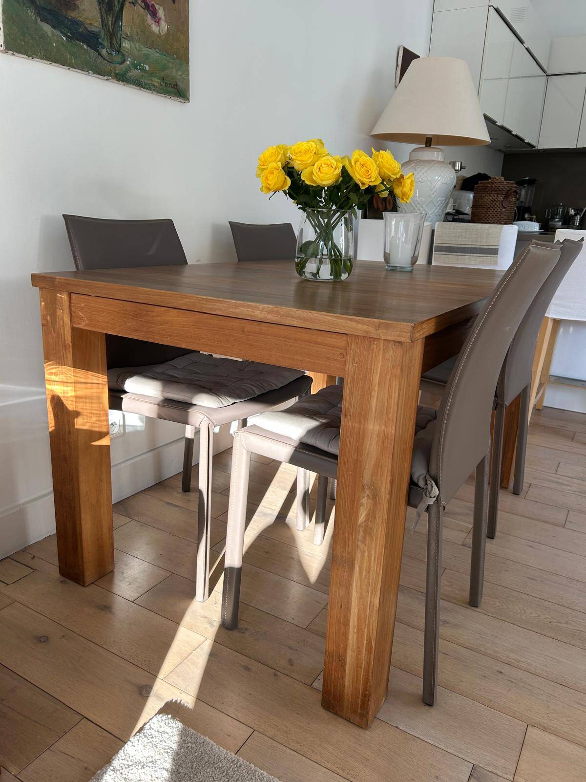 Ethnicraft teak dining table with slice extension