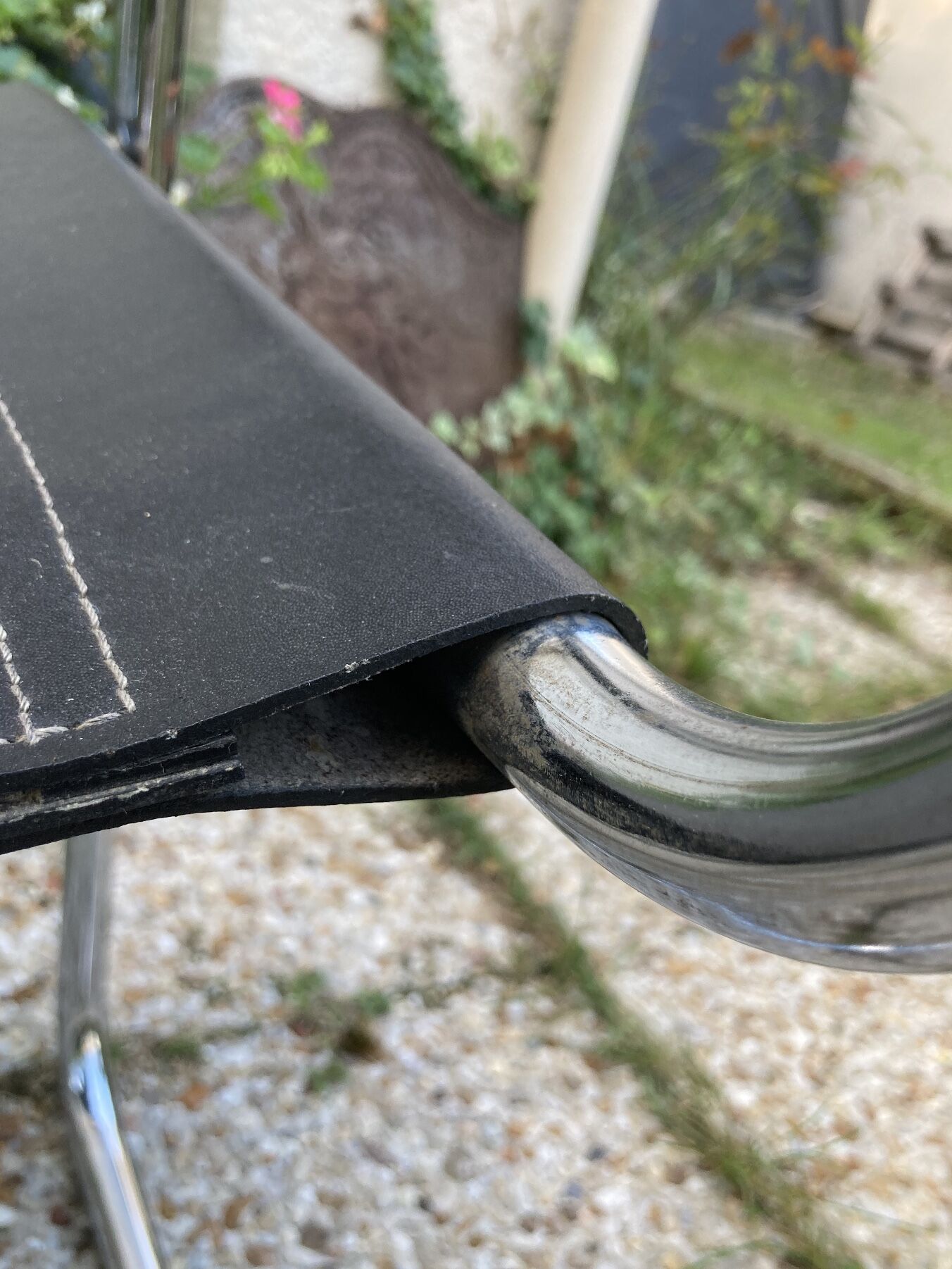 Vintage armchair in black leather