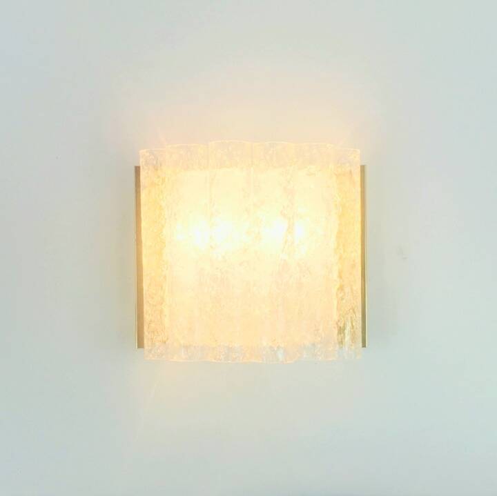 Pair of Mid-Century Modern Murano Ice Glass Wall Lights from Doria, 1960s