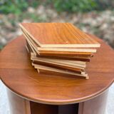 Paire de sellettes pivotantes en bois