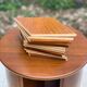 Pair of wooden swivel stools