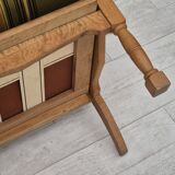 1970s, Danish 3 seater sofa, original condition, furniture wool, solid oak wood.