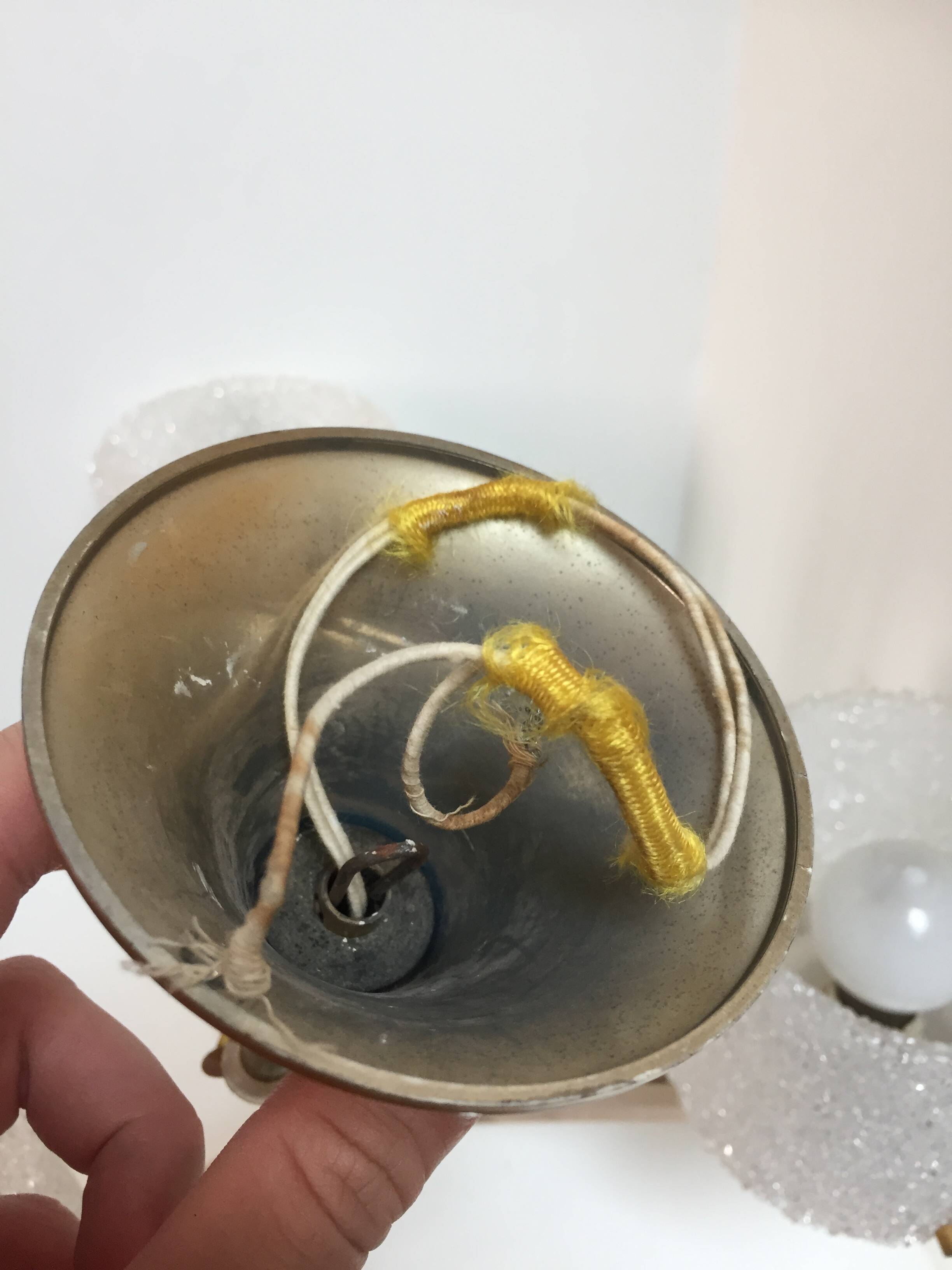 Perspex, brass and plexiglass chandelier from the 1960s