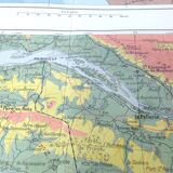 Brittany and Loire estuary map 43x43cm vintage from 1950