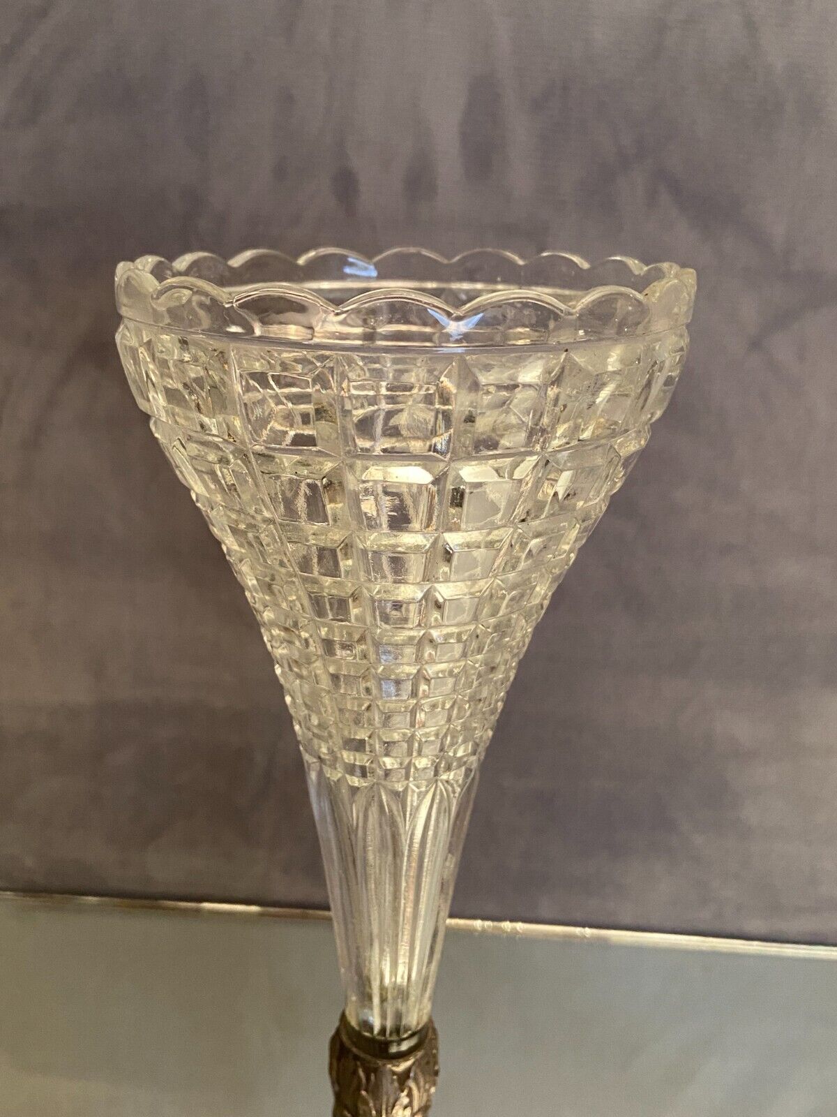 Vase bouquet cone cut crystal Baccarat Saint Louis late nineteenth early twentieth