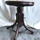 Former tabouret piano thonet by fishel wood curve assise cannée a vintage vis