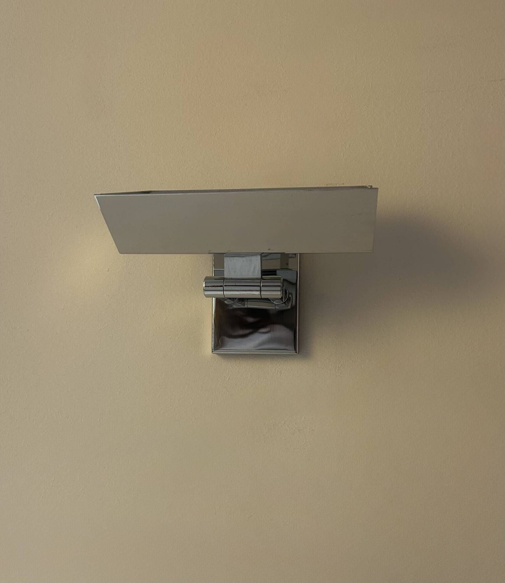 Pair of vintage adjustable wall lights, chrome-plated metal, France, 1970