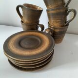 Set of 5 Longchamp France cups and 5 saucers in Japandi style