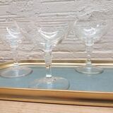 Set 4 glasses of champagne crystal chiseled