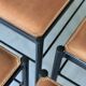 Set of 2 Italian chairs in black metal/cognac leather Arrben, Italy 1970.