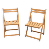 Natural wood folding chair – Slatted seat