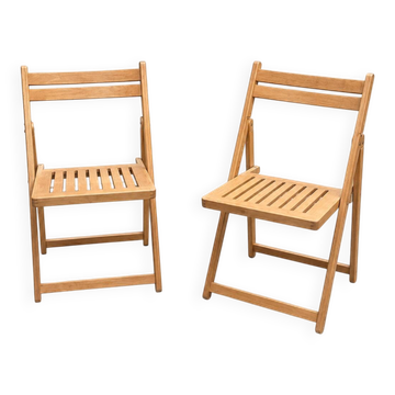 Natural wood folding chair – Slatted seat