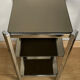 1970s sofa end harness in chromed metal, 3 removable shelves smoked mirrors (available)