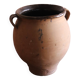 Old glazed terracotta olive jar