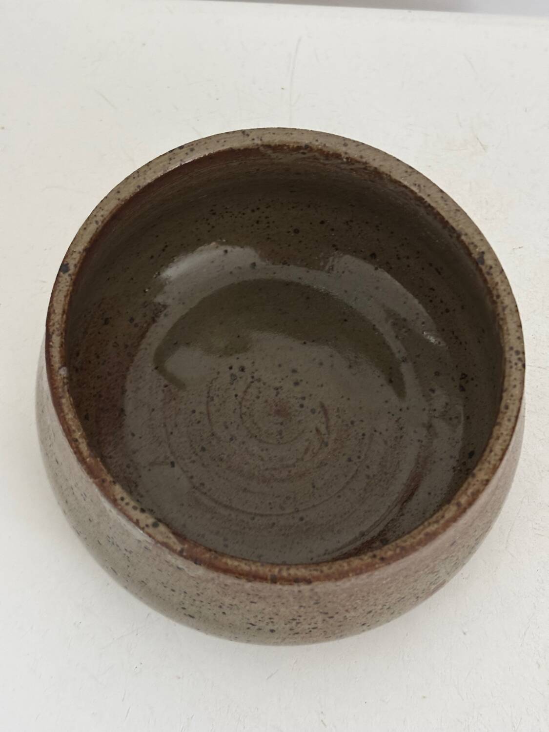 Glazed pottery water butter dish