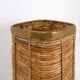 1970's Rattan and Brass Umbrella Stand