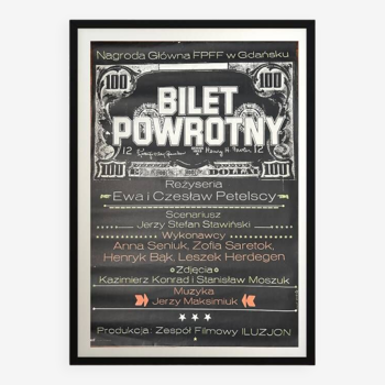 Original Polish movie poster "Bilet powrotny" (Return ticket), Jakub Erol, 1978