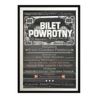 Affiche originale polonaise du film "Bilet powrotny" (Billet aller-retour), Jakub Erol, 1978