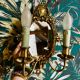 Antique bronze mirror wall sconce