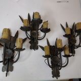 4 wrought iron sconces